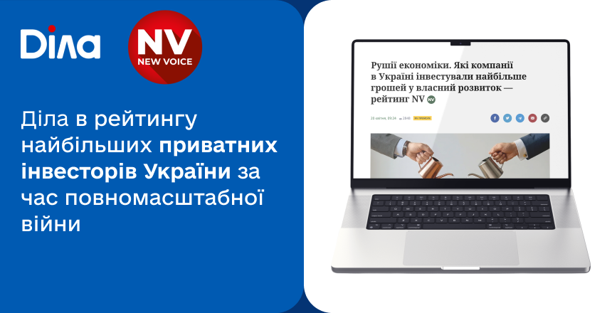 Фото - Діла в рейтингу найбільших приватних інвесторів України за час повномасштабної війни