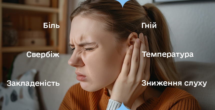 симптоми отиту